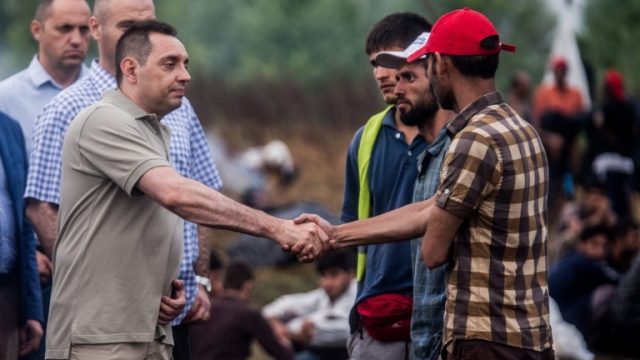 Migrants during hunger strike at Hungarian-Serbian border